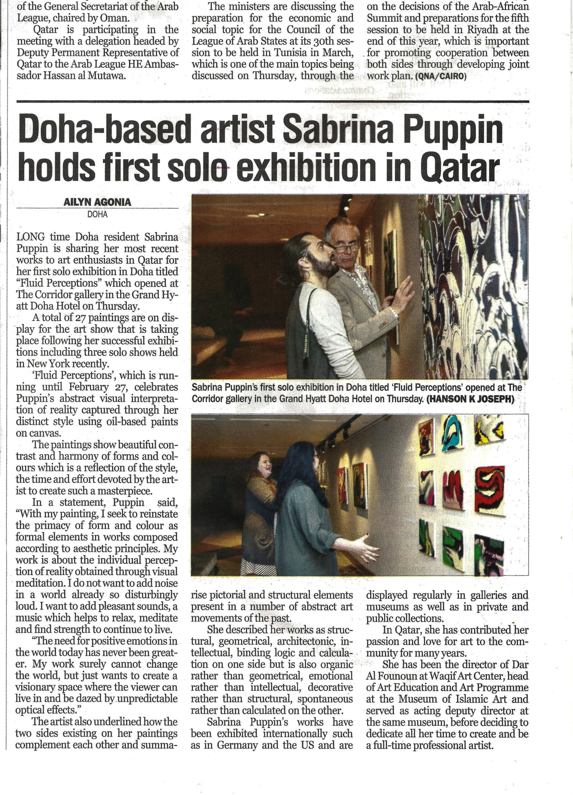 Doha Based Artist Sabrina Puppin Holds First Solo Exhibition in Qatar