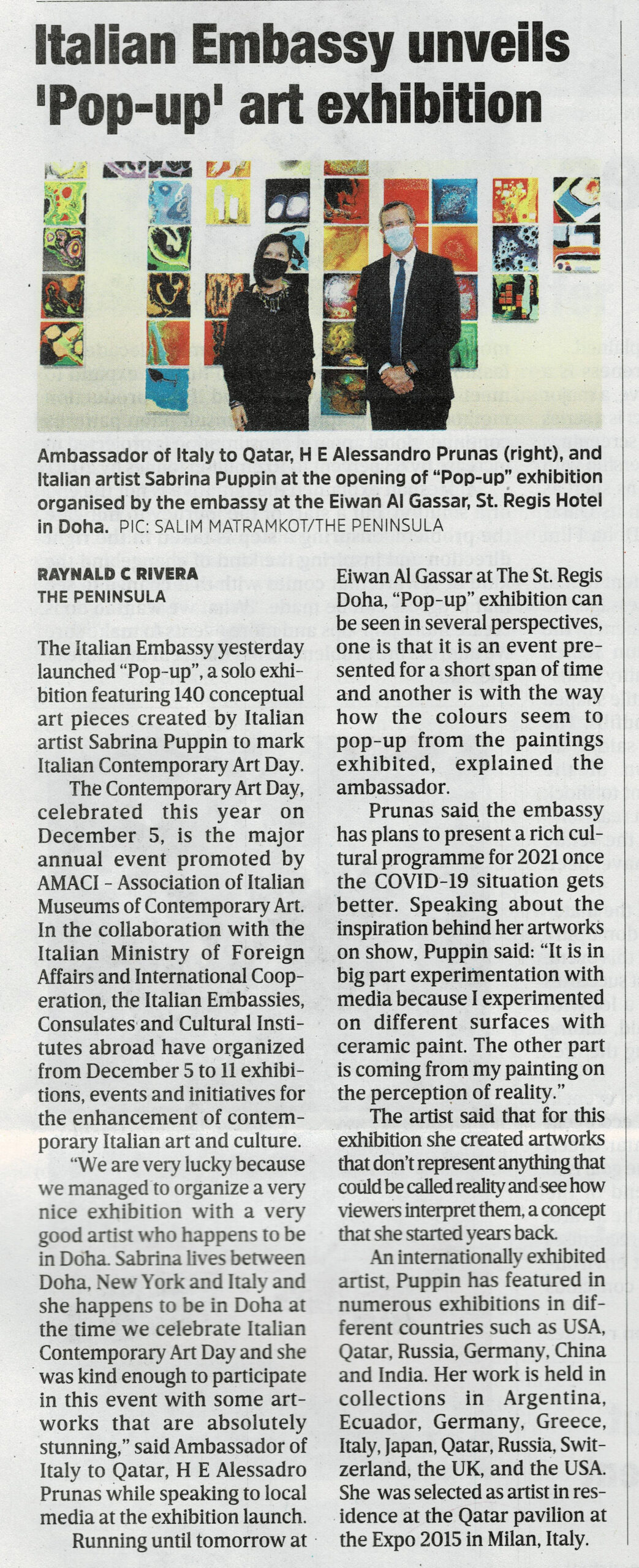 Italian Embassy unveils ‘Pop-up’ art exhibition