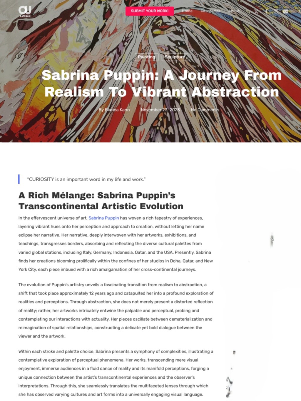 Sabrina Puppin: A Journey From Realism to Vibrant Abstraction