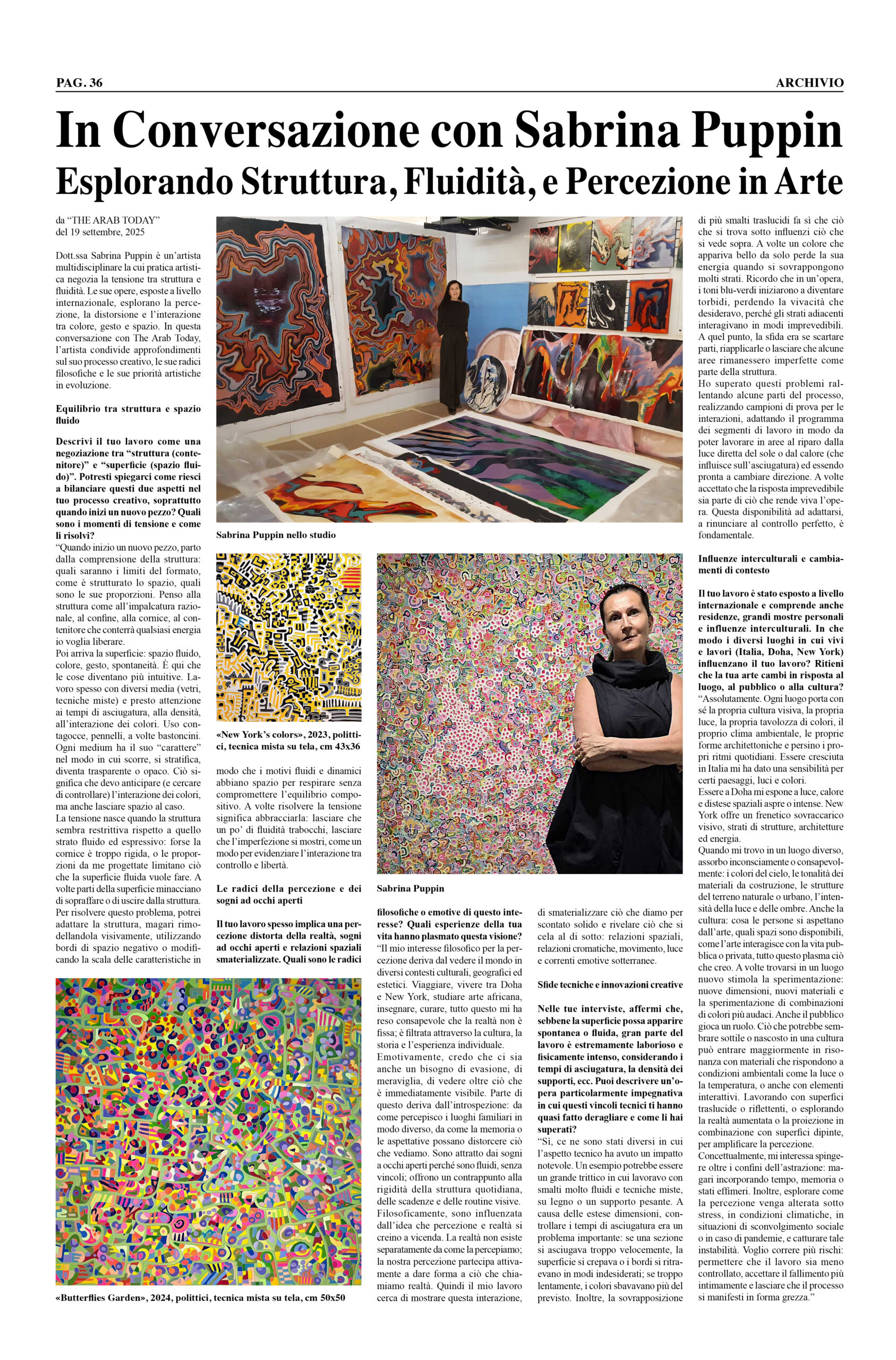 In Conversazione con Sabrina Puppin. Esplorando Struttura, Fluidità, e Percezione in Arte